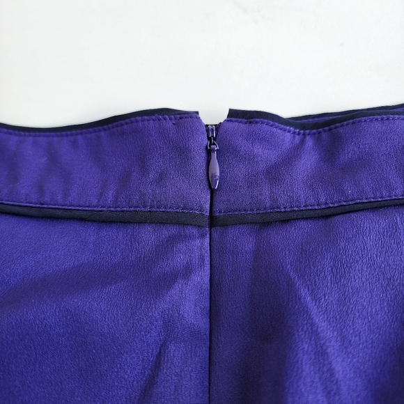 Banana Republic Womens Mini Pleated Skirt Purple Pockets Lined Tie Strap Sz 6 - Picture 10 of 10